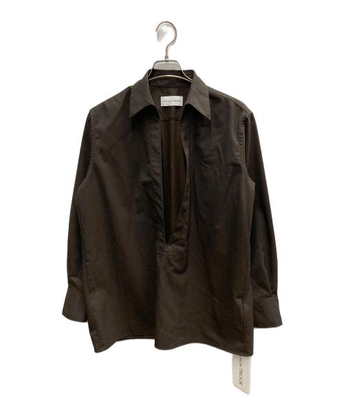 Tu es mon TRESOR（トゥ エ モン トレゾア）Tu es mon Tresor (トゥ エ モン トレゾア) Wool Vareuse Shirt ブラウン サイズ:S 未使用品の古着・服飾アイテム