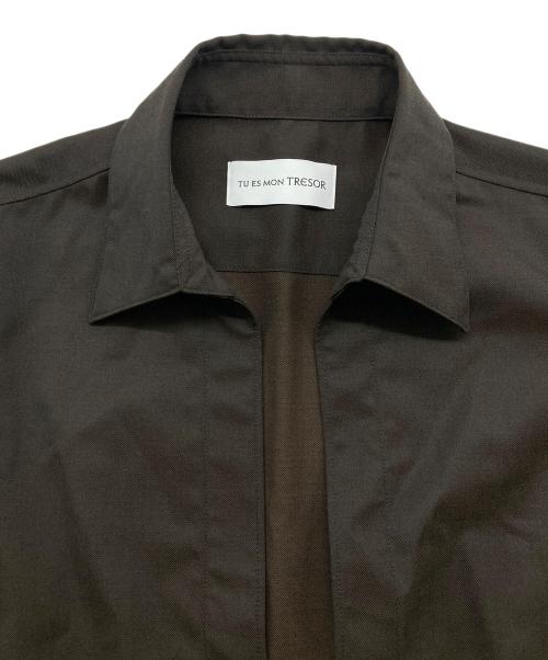 Tu es mon TRESOR（トゥ エ モン トレゾア）Tu es mon Tresor (トゥ エ モン トレゾア) Wool Vareuse Shirt ブラウン サイズ:S 未使用品の古着・服飾アイテム
