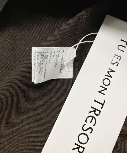 Tu es mon TRESOR（トゥ エ モン トレゾア）Tu es mon Tresor (トゥ エ モン トレゾア) Wool Vareuse Shirt ブラウン サイズ:S 未使用品の古着・服飾アイテム