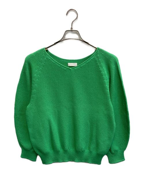 BALLSEY（ボールジィ）BALLSEY (ボールジィ) モスステッチ Vネックプルオーバー グリーン サイズ:Sの古着・服飾アイテム