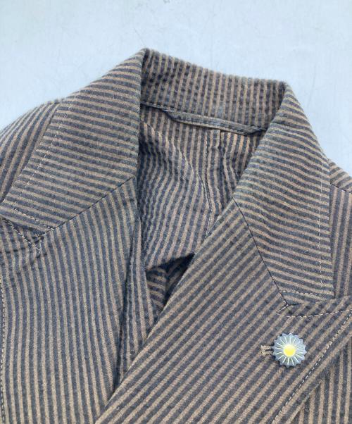 giannetto（ジャンネット）giannetto (ジャンネット) シアサッカー ダブルジャケット ブラウン サイズ:SIZE44の古着・服飾アイテム