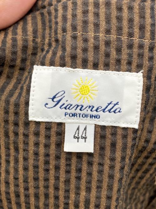 giannetto（ジャンネット）giannetto (ジャンネット) シアサッカー ダブルジャケット ブラウン サイズ:SIZE44の古着・服飾アイテム