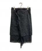 tricot COMME des GARCONSトリココムデギャルソン）の古着「裏地レース ウール ミドル スカート【AD2012】」｜グレー