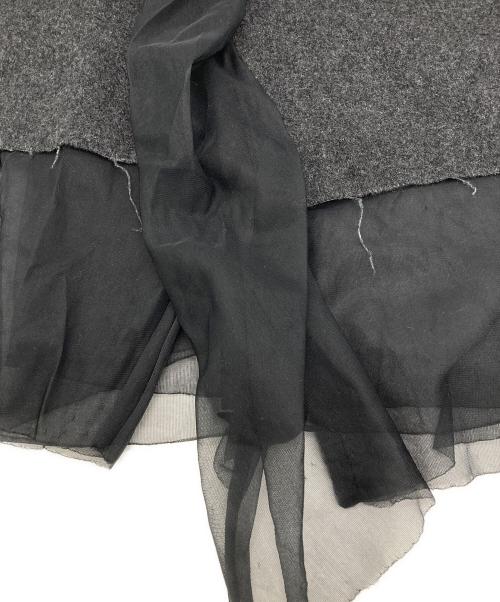 tricot COMME des GARCONS（トリココムデギャルソン）tricot COMME des GARCONS (トリココムデギャルソン) 裏地レース ウール ミドル スカート【AD2012】 グレー サイズ:Mの古着・服飾アイテム