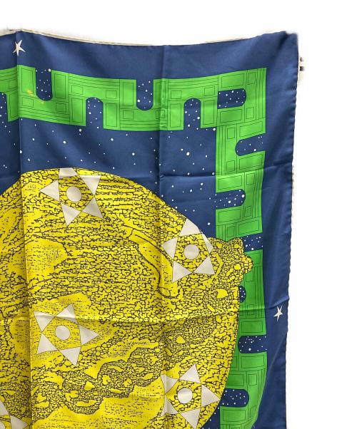 CELINE（セリーヌ）CELINE (セリーヌ) 90s 惑星柄シルクスカーフ ブルーの古着・服飾アイテム