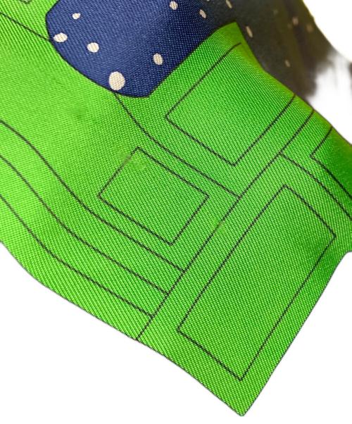 CELINE（セリーヌ）CELINE (セリーヌ) 90s 惑星柄シルクスカーフ ブルーの古着・服飾アイテム