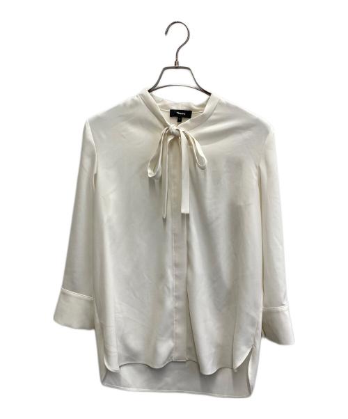 theory（セオリー）theory (セオリー) ボウタイブラウス ホワイト サイズ:Sの古着・服飾アイテム