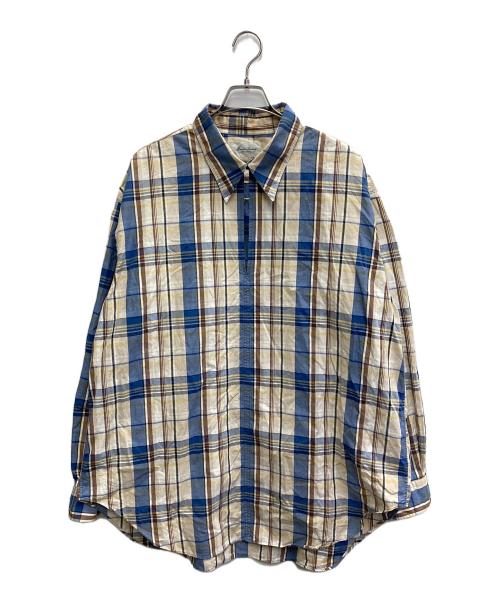 Marvine Pontiak Shirt Makers（マーヴィンポンティアックシャツメイカーズ）Marvine Pontiak Shirt Makers (マーヴィンポンティアックシャツメイカーズ) Skipper SH ブルー×ベージュ サイズ:Sの古着・服飾アイテム