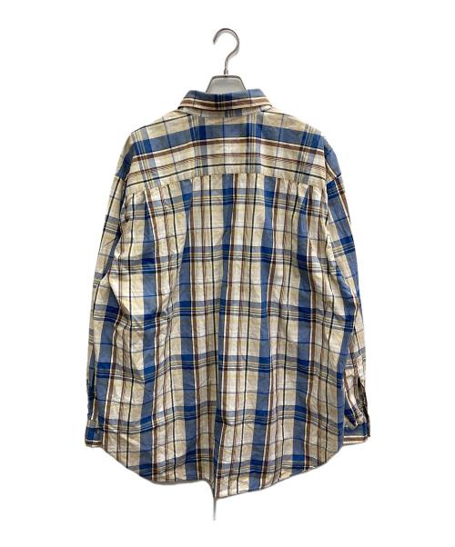 Marvine Pontiak Shirt Makers（マーヴィンポンティアックシャツメイカーズ）Marvine Pontiak Shirt Makers (マーヴィンポンティアックシャツメイカーズ) Skipper SH ブルー×ベージュ サイズ:Sの古着・服飾アイテム