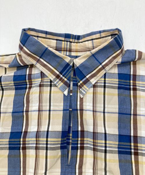 Marvine Pontiak Shirt Makers（マーヴィンポンティアックシャツメイカーズ）Marvine Pontiak Shirt Makers (マーヴィンポンティアックシャツメイカーズ) Skipper SH ブルー×ベージュ サイズ:Sの古着・服飾アイテム