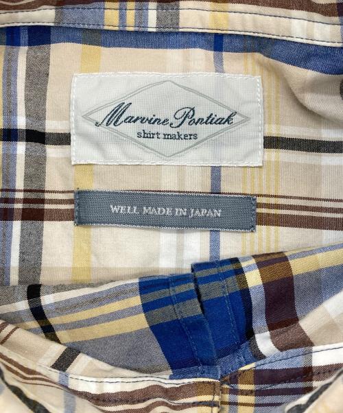 Marvine Pontiak Shirt Makers（マーヴィンポンティアックシャツメイカーズ）Marvine Pontiak Shirt Makers (マーヴィンポンティアックシャツメイカーズ) Skipper SH ブルー×ベージュ サイズ:Sの古着・服飾アイテム
