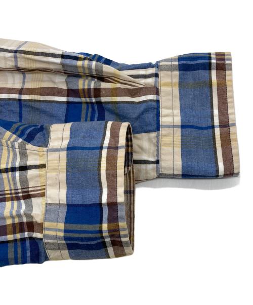 Marvine Pontiak Shirt Makers（マーヴィンポンティアックシャツメイカーズ）Marvine Pontiak Shirt Makers (マーヴィンポンティアックシャツメイカーズ) Skipper SH ブルー×ベージュ サイズ:Sの古着・服飾アイテム