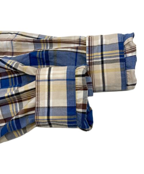 Marvine Pontiak Shirt Makers（マーヴィンポンティアックシャツメイカーズ）Marvine Pontiak Shirt Makers (マーヴィンポンティアックシャツメイカーズ) Skipper SH ブルー×ベージュ サイズ:Sの古着・服飾アイテム
