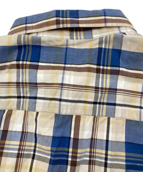 Marvine Pontiak Shirt Makers（マーヴィンポンティアックシャツメイカーズ）Marvine Pontiak Shirt Makers (マーヴィンポンティアックシャツメイカーズ) Skipper SH ブルー×ベージュ サイズ:Sの古着・服飾アイテム