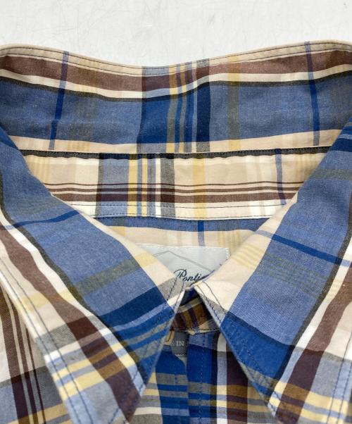 Marvine Pontiak Shirt Makers（マーヴィンポンティアックシャツメイカーズ）Marvine Pontiak Shirt Makers (マーヴィンポンティアックシャツメイカーズ) Skipper SH ブルー×ベージュ サイズ:Sの古着・服飾アイテム