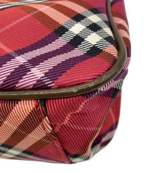 BURBERRY BLUE LABEL（バーバリー ブルー レーベル）BURBERRY BLUE LABEL (バーバリー ブルー レーベル) ノバチェック ミニハンドバッグ レッドの古着・服飾アイテム