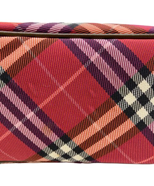 BURBERRY BLUE LABEL（バーバリー ブルー レーベル）BURBERRY BLUE LABEL (バーバリー ブルー レーベル) ノバチェック ミニハンドバッグ レッドの古着・服飾アイテム