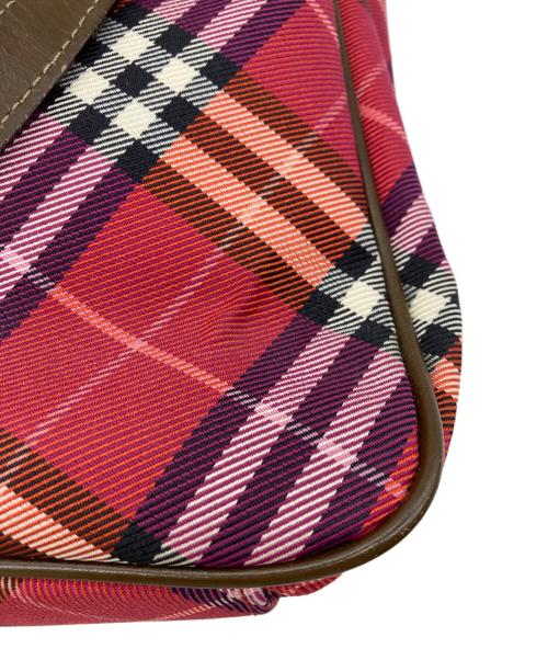 BURBERRY BLUE LABEL（バーバリー ブルー レーベル）BURBERRY BLUE LABEL (バーバリー ブルー レーベル) ノバチェック ミニハンドバッグ レッドの古着・服飾アイテム