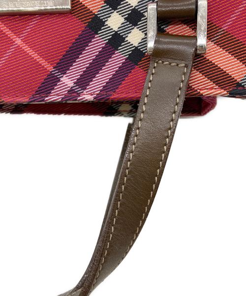 BURBERRY BLUE LABEL（バーバリー ブルー レーベル）BURBERRY BLUE LABEL (バーバリー ブルー レーベル) ノバチェック ミニハンドバッグ レッドの古着・服飾アイテム