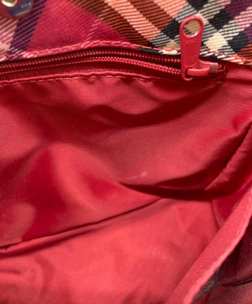 BURBERRY BLUE LABEL（バーバリー ブルー レーベル）BURBERRY BLUE LABEL (バーバリー ブルー レーベル) ノバチェック ミニハンドバッグ レッドの古着・服飾アイテム