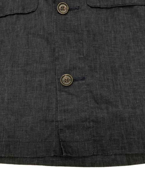 Aquascutum（アクアスキュータム）Aquascutum (アクアスキュータム) リネン混 ブッシュジャケット ネイビー サイズ:36の古着・服飾アイテム
