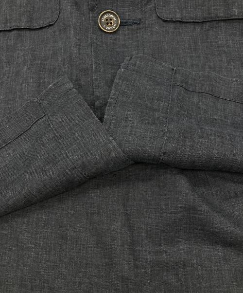 Aquascutum（アクアスキュータム）Aquascutum (アクアスキュータム) リネン混 ブッシュジャケット ネイビー サイズ:36の古着・服飾アイテム