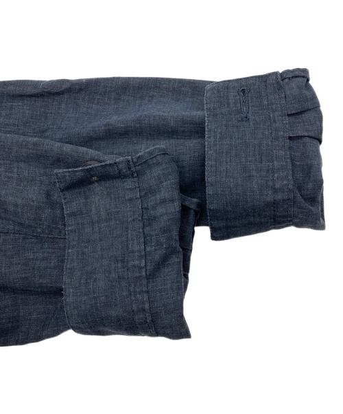 Aquascutum（アクアスキュータム）Aquascutum (アクアスキュータム) リネン混 ブッシュジャケット ネイビー サイズ:36の古着・服飾アイテム