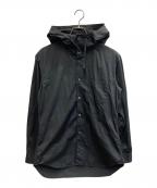 COMME des GARCONS SHIRTコムデギャルソンシャツ）の古着「cotton poplin plain シャツ フーディー」｜ブラック