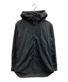 COMME des GARCONS SHIRT（コムデギャルソンシャツ）の古着「cotton poplin plain シャツ フーディー」｜ブラック