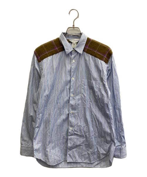 COMME des GARCONS SHIRT（コムデギャルソンシャツ）COMME des GARCONS SHIRT (コムデギャルソンシャツ) 切替ストライプシャツ ブルー サイズ:Sの古着・服飾アイテム
