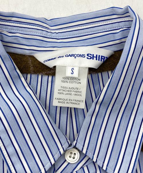COMME des GARCONS SHIRT（コムデギャルソンシャツ）COMME des GARCONS SHIRT (コムデギャルソンシャツ) 切替ストライプシャツ ブルー サイズ:Sの古着・服飾アイテム