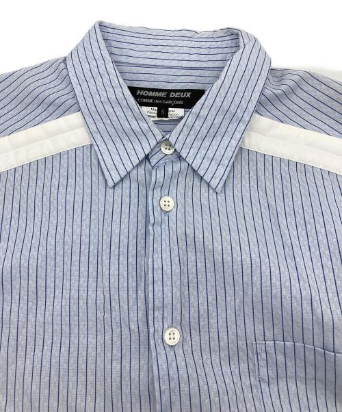 COMME des GARCONS HOMME DEUX（コムデギャルソン オム ドゥ）COMME des GARCONS HOMME DEUX (コムデギャルソン オム ドゥ) AD2020ストライプシャツ ブルー サイズ:Sの古着・服飾アイテム