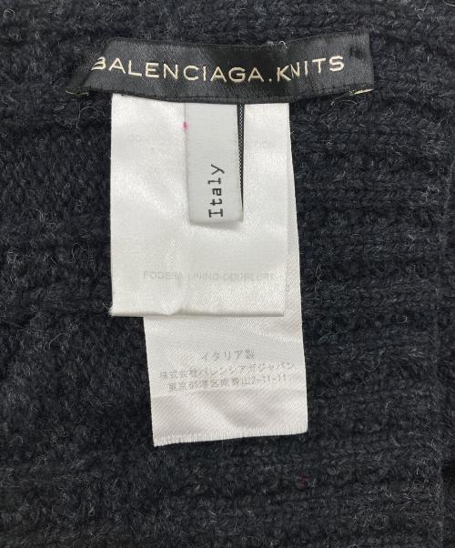 BALENCIAGA（バレンシアガ）BALENCIAGA (バレンシアガ) カシミヤ混ウールケーブルマフラー ブラックの古着・服飾アイテム