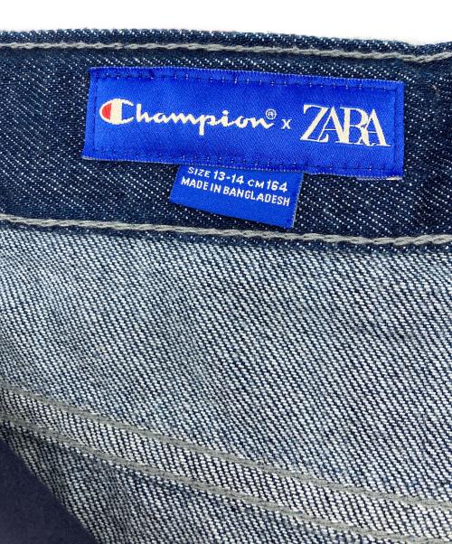 ZARA（ザラ）ZARA (ザラ) Champion (チャンピオン) ワイドデニムパンツ インディゴ サイズ:13-14の古着・服飾アイテム