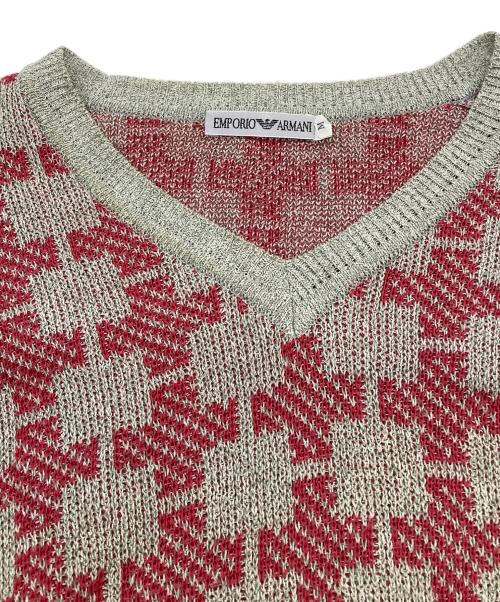 EMPORIO ARMANI（エンポリオ アルマーニ）EMPORIO ARMANI (エンポリオ アルマーニ) 　90s　柄ニット ベージュ×レッド サイズ:Mの古着・服飾アイテム