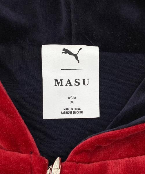 masu（エムエーエスユー）MASU (エムエーエスユー) PUMA (プーマ) T7 SHORT TRACK HOODIE ネイビー×レッド サイズ:Mの古着・服飾アイテム