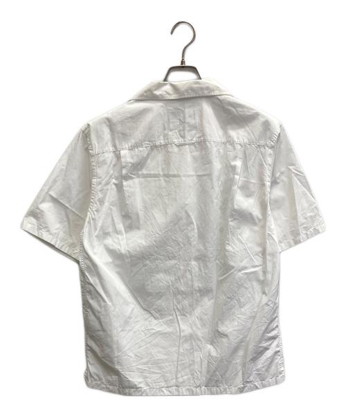 PRADA（プラダ）PRADA (プラダ) ロゴパッチ コットン オープンカラーシャツ ホワイト サイズ:XSの古着・服飾アイテム