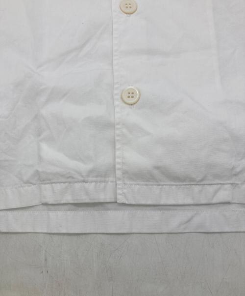 PRADA（プラダ）PRADA (プラダ) ロゴパッチ コットン オープンカラーシャツ ホワイト サイズ:XSの古着・服飾アイテム