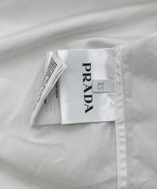 PRADA（プラダ）PRADA (プラダ) ロゴパッチ コットン オープンカラーシャツ ホワイト サイズ:XSの古着・服飾アイテム