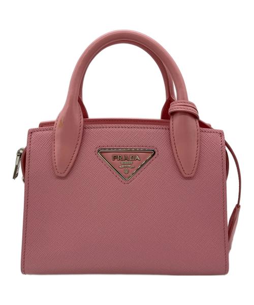 PRADA（プラダ）PRADA (プラダ) サフィアーノ レザー 2WAY ハンドバック ピンクの古着・服飾アイテム