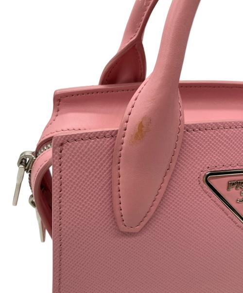 PRADA（プラダ）PRADA (プラダ) サフィアーノ レザー 2WAY ハンドバック ピンクの古着・服飾アイテム