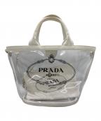 PRADAプラダ）の古着「CANAPA PLEX 2WAY クリアトートバック」｜ホワイト