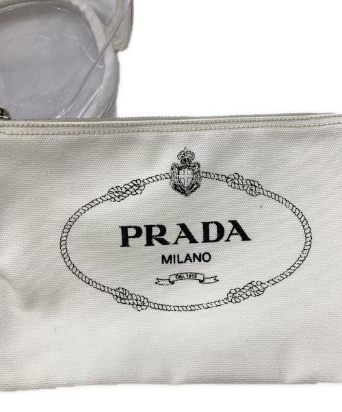 PRADA（プラダ）PRADA (プラダ) CANAPA PLEX 2WAY クリアトートバック ホワイトの古着・服飾アイテム