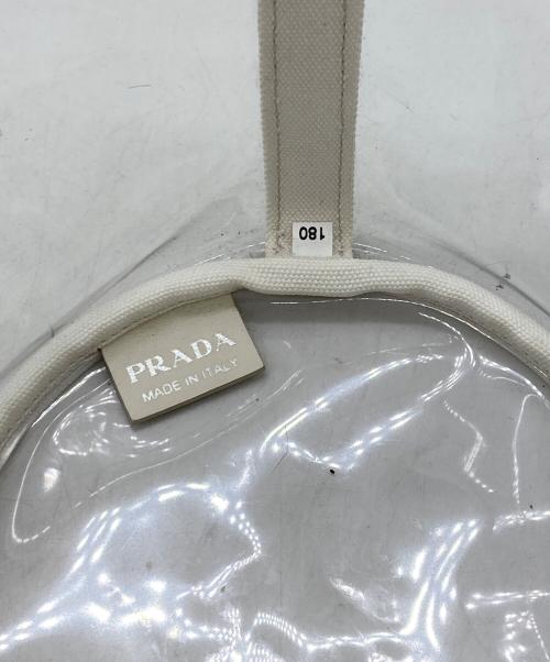 PRADA（プラダ）PRADA (プラダ) CANAPA PLEX 2WAY クリアトートバック ホワイトの古着・服飾アイテム
