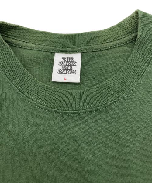 THE BLACK EYE PATCH（ブラックアイパッチ）THE BLACK EYE PATCH (ブラックアイパッチ) 取扱注意ロゴTシャツ グリーン サイズ:Lの古着・服飾アイテム