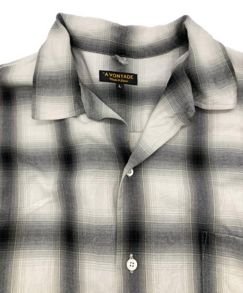 A vontade（アボンタージ）A vontade (アボンタージ) オンブレチェックシャツ ブラック×ホワイト サイズ:Lの古着・服飾アイテム