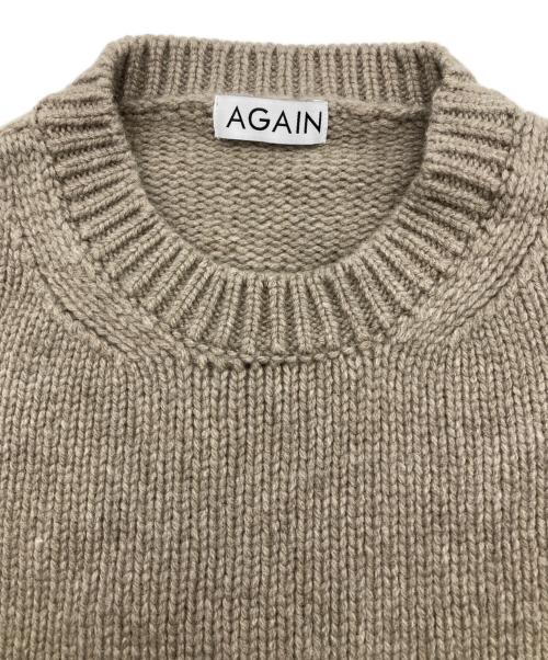 AGAIN（アゲイン）AGAIN (アゲイン) ウールカシミヤニット ベージュ サイズ:不明（記載無し）の古着・服飾アイテム