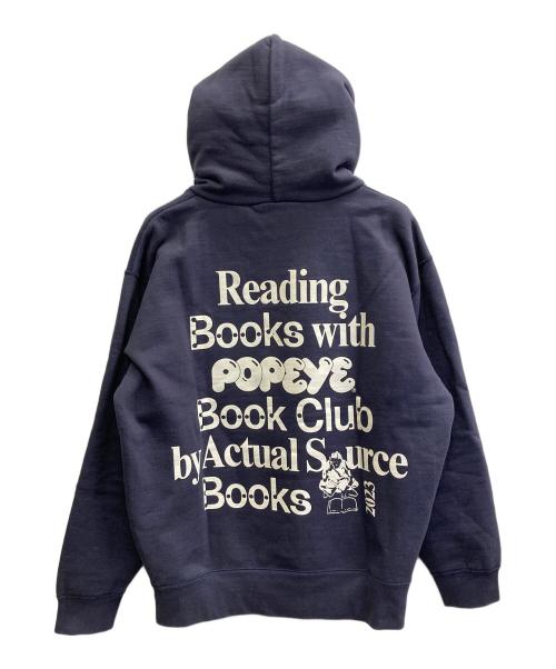 POPEYE（ポパイ）POPEYE (ポパイ) ACTUAL SOURCE (アクチュアルソース) BooK Club Hoodie ネイビー サイズ:XLの古着・服飾アイテム