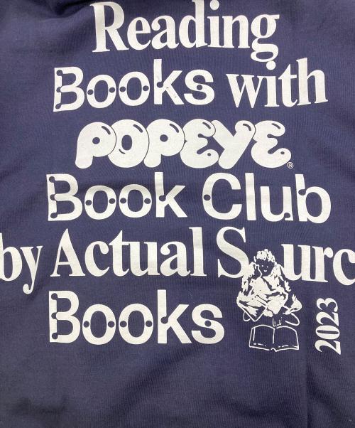 POPEYE（ポパイ）POPEYE (ポパイ) ACTUAL SOURCE (アクチュアルソース) BooK Club Hoodie ネイビー サイズ:XLの古着・服飾アイテム