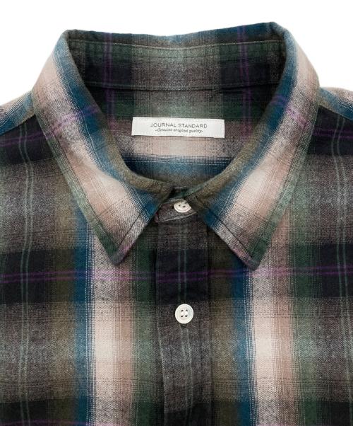 JOURNAL STANDARD（ジャーナルスタンダード）JOURNAL STANDARD (ジャーナルスタンダード) パターン レギュラー カラー ネル シャツ グリーン サイズ:Lの古着・服飾アイテム